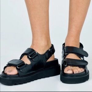 Princess Polly vegan leather sandals US 8